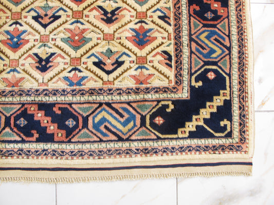 Hand Made Large Oriental Rug,Exquisite Vintage Traditional Wool Carpet 211x307