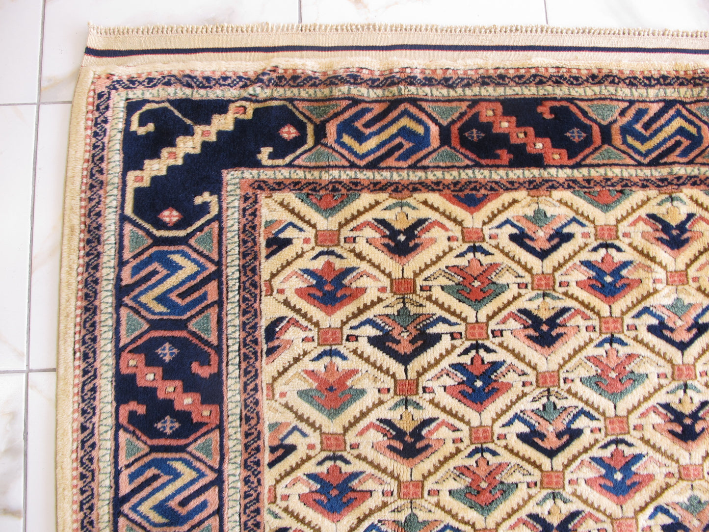 Hand Made Large Oriental Rug,Exquisite Vintage Traditional Wool Carpet 211x307