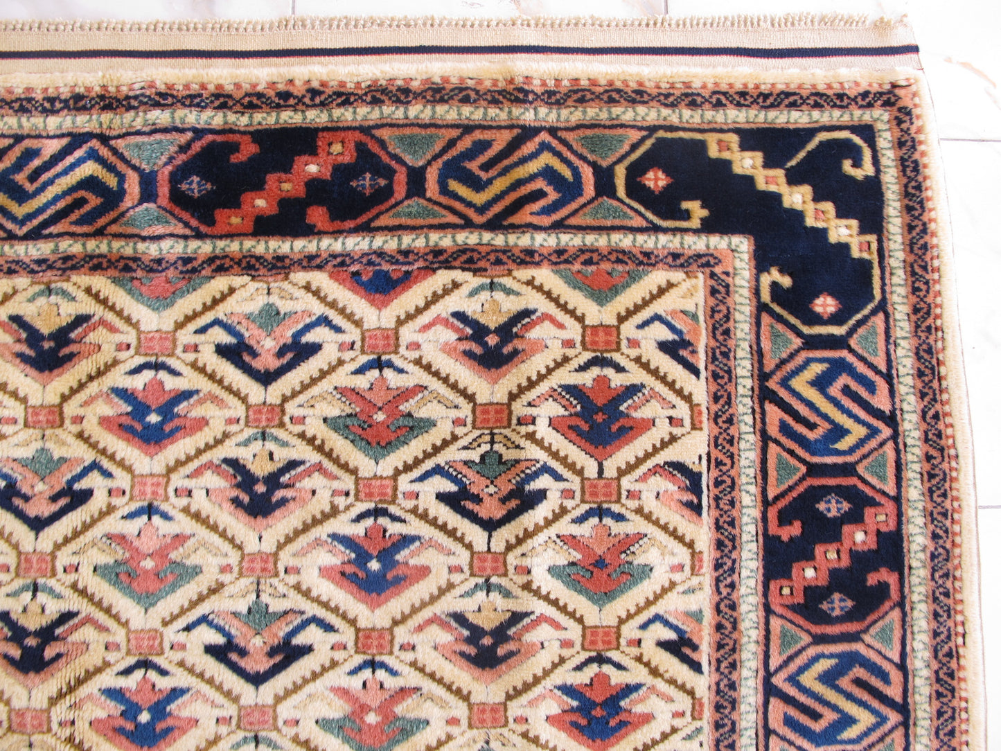 Hand Made Large Oriental Rug,Exquisite Vintage Traditional Wool Carpet 211x307