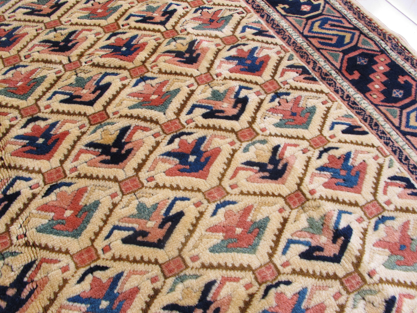 Hand Made Large Oriental Rug,Exquisite Vintage Traditional Wool Carpet 211x307