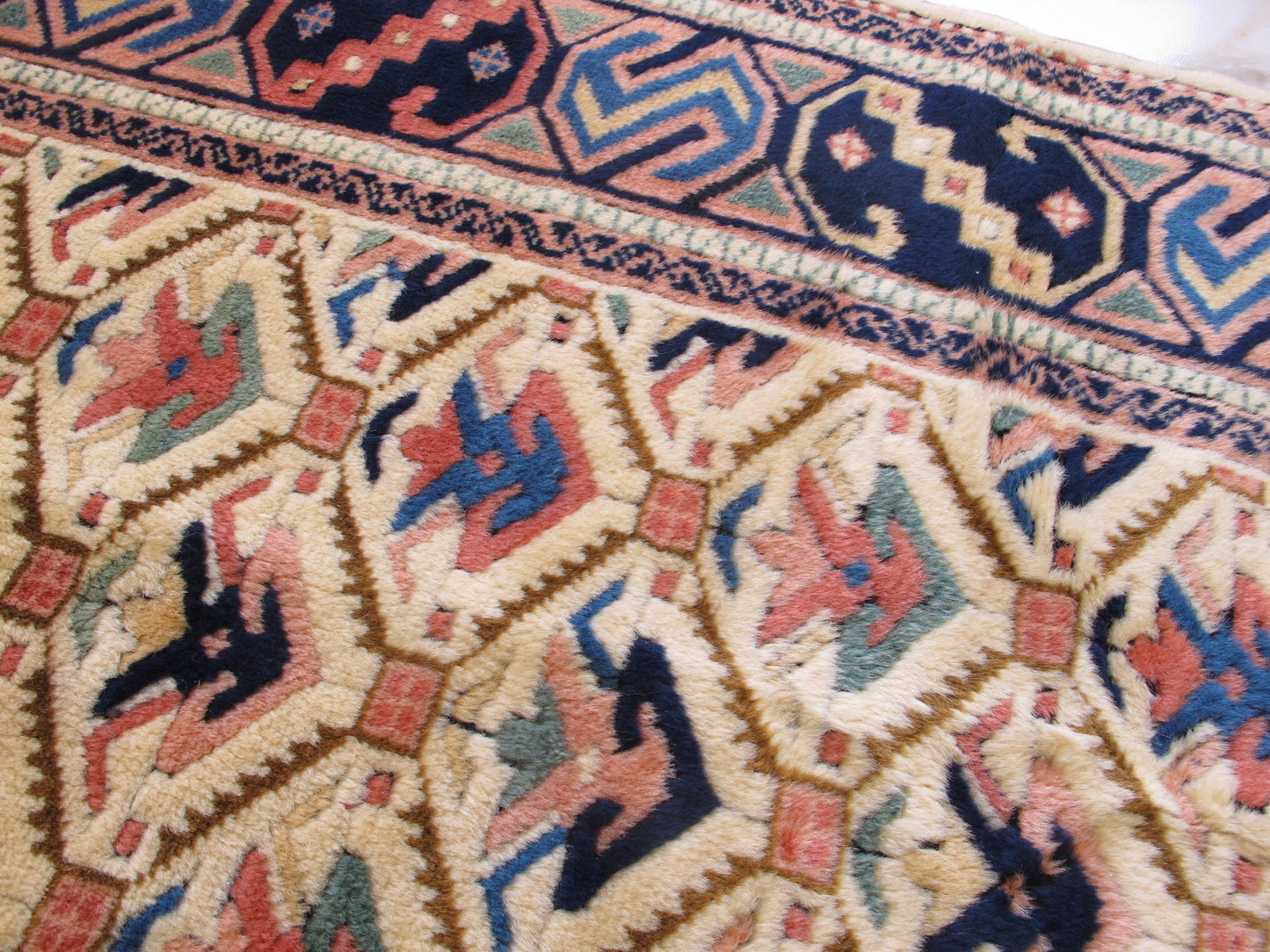 Hand Made Large Oriental Rug,Exquisite Vintage Traditional Wool Carpet 211x307