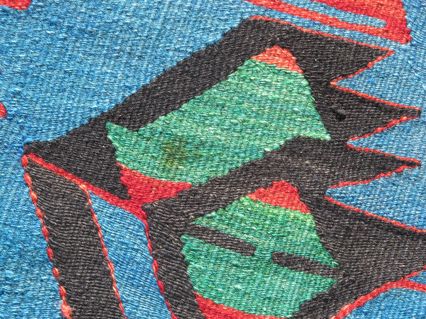 Vintage Turkish Oushak Kilim Rug - Vibrant Turquoise - 5'4'' x 10'9'' (164x329cm)