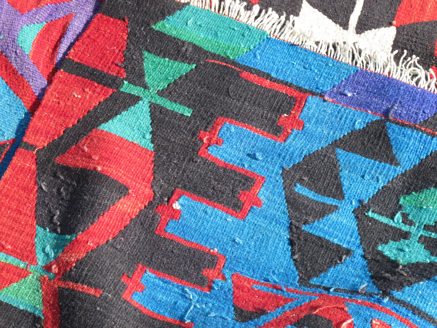 Vintage Turkish Oushak Kilim Rug - Vibrant Turquoise - 5'4'' x 10'9'' (164x329cm)