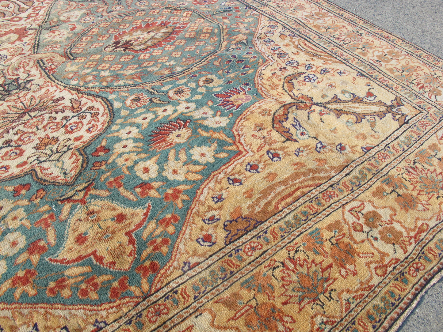 Persian Floral Design Old Oriental Rug,Large Wool Area Rug Traditional Vintage Carpet 6 X 9 ft