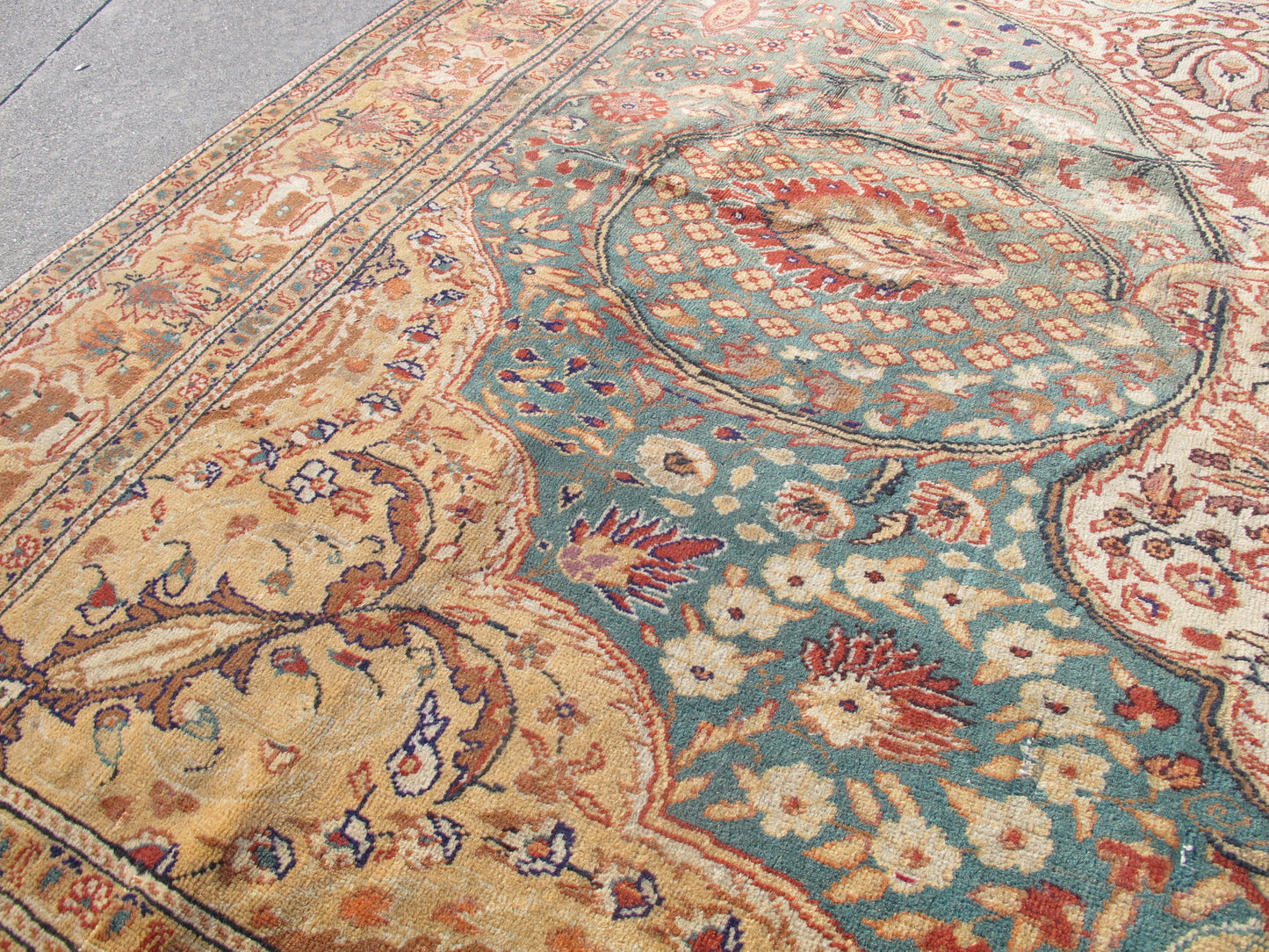 Persian Floral Design Old Oriental Rug,Large Wool Area Rug Traditional Vintage Carpet 6 X 9 ft