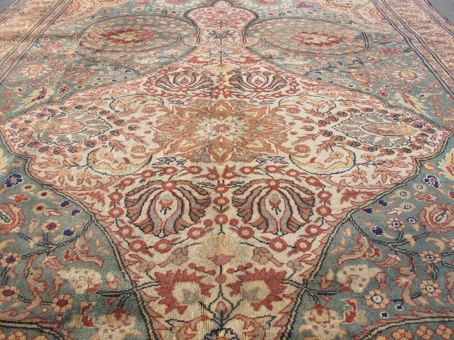 Persian Floral Design Old Oriental Rug,Large Wool Area Rug Traditional Vintage Carpet 6 X 9 ft