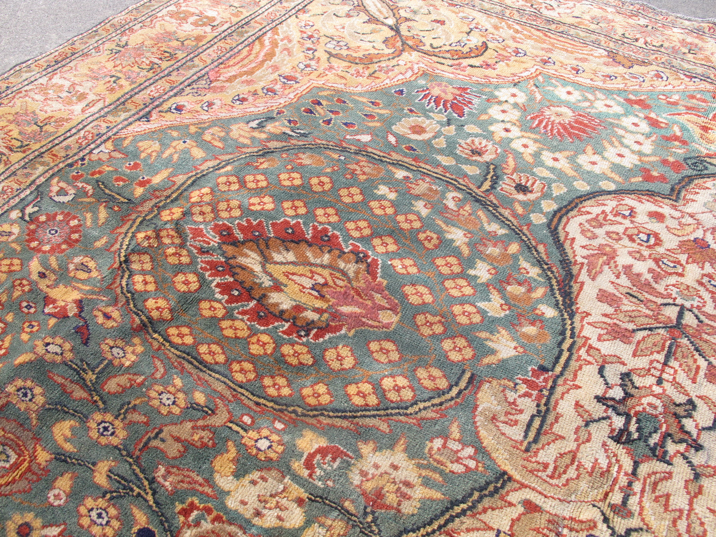 Persian Floral Design Old Oriental Rug,Large Wool Area Rug Traditional Vintage Carpet 6 X 9 ft