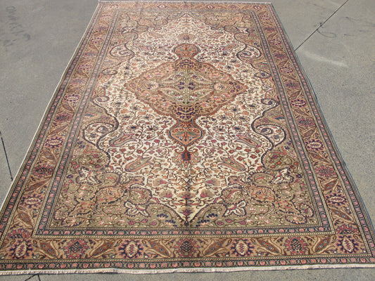 Handmade Old Oriental Rug,Large Living Room Vintage Rug,Wool Handmade Carpet 6x9