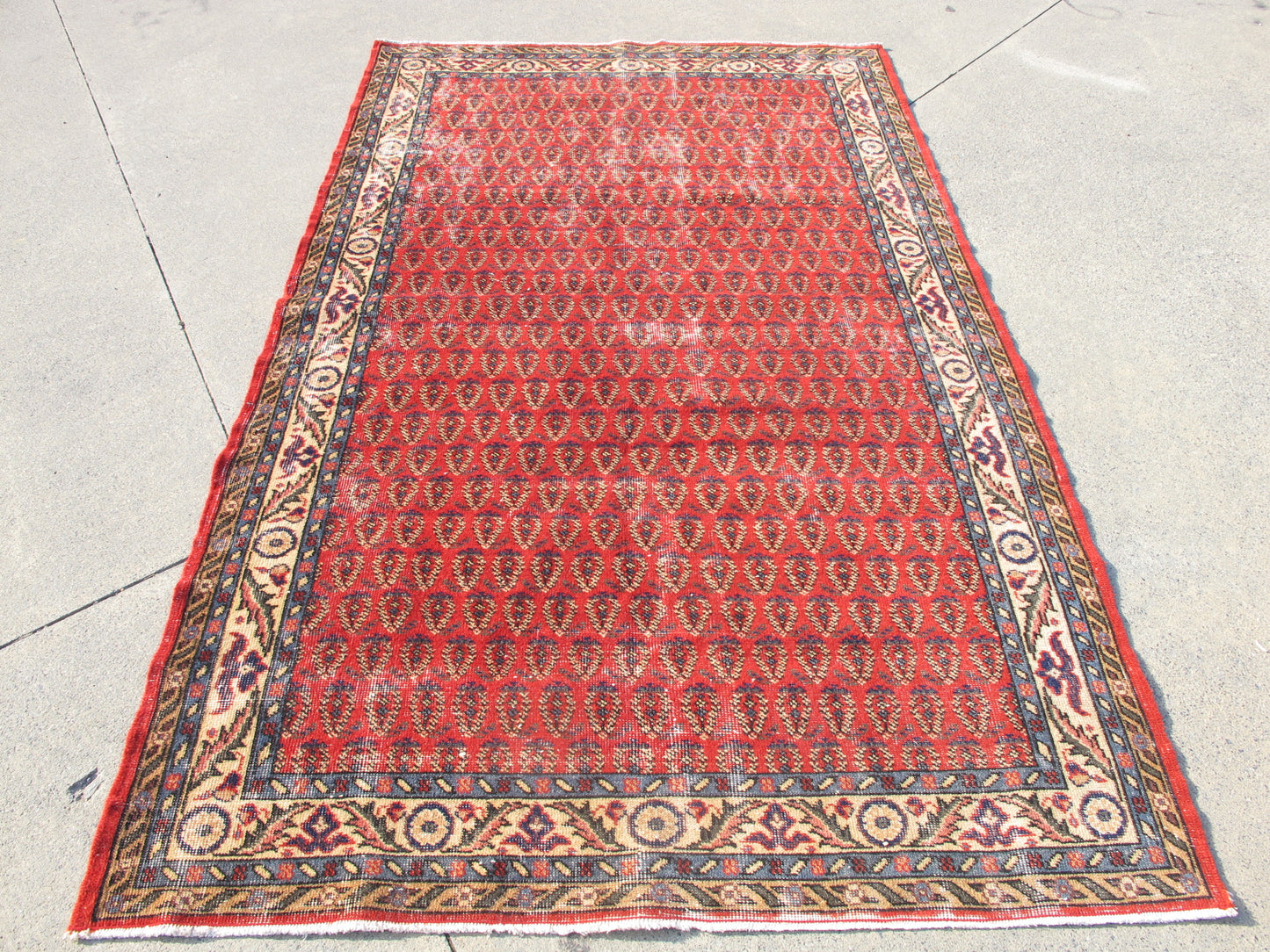Antique Decor Hand Knotted Vintage Rug Distressed Persian Pattern Wool Area Rug Large Traditional Carpet