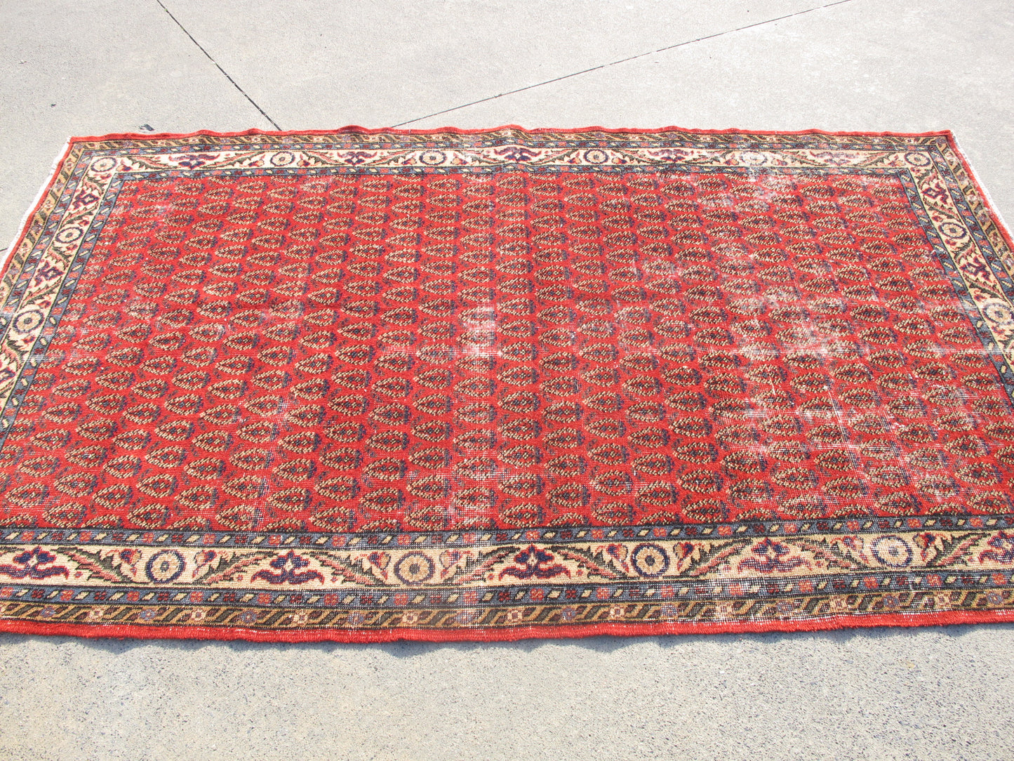Antique Decor Hand Knotted Vintage Rug Distressed Persian Pattern Wool Area Rug Large Traditional Carpet