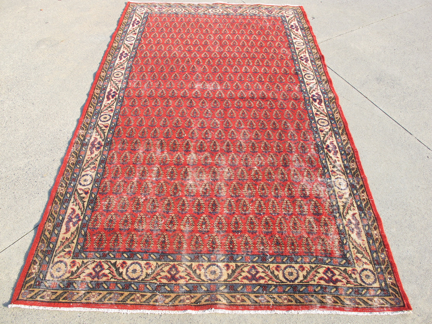 Antique Decor Hand Knotted Vintage Rug Distressed Persian Pattern Wool Area Rug Large Traditional Carpet