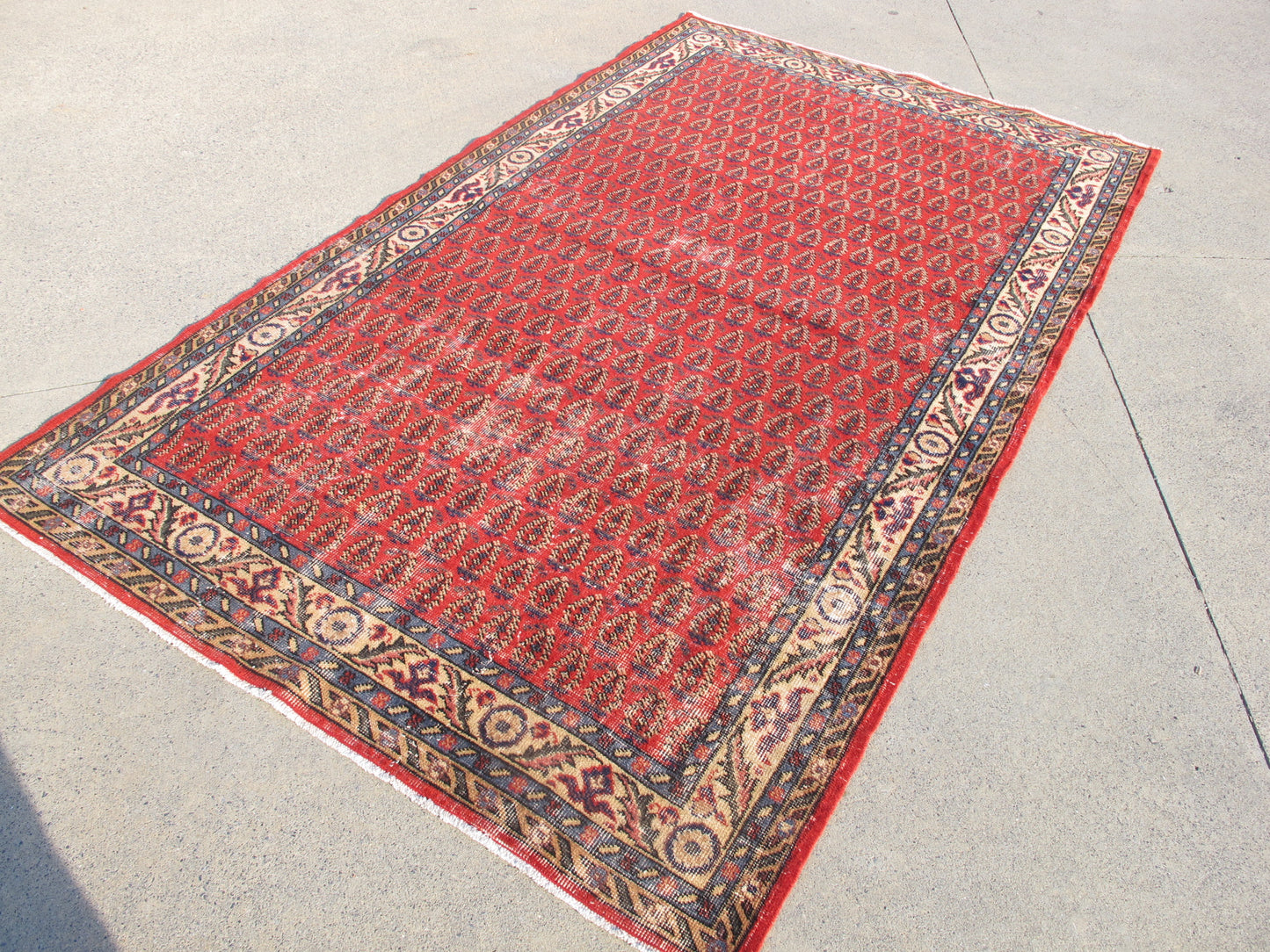 Antique Decor Hand Knotted Vintage Rug Distressed Persian Pattern Wool Area Rug Large Traditional Carpet