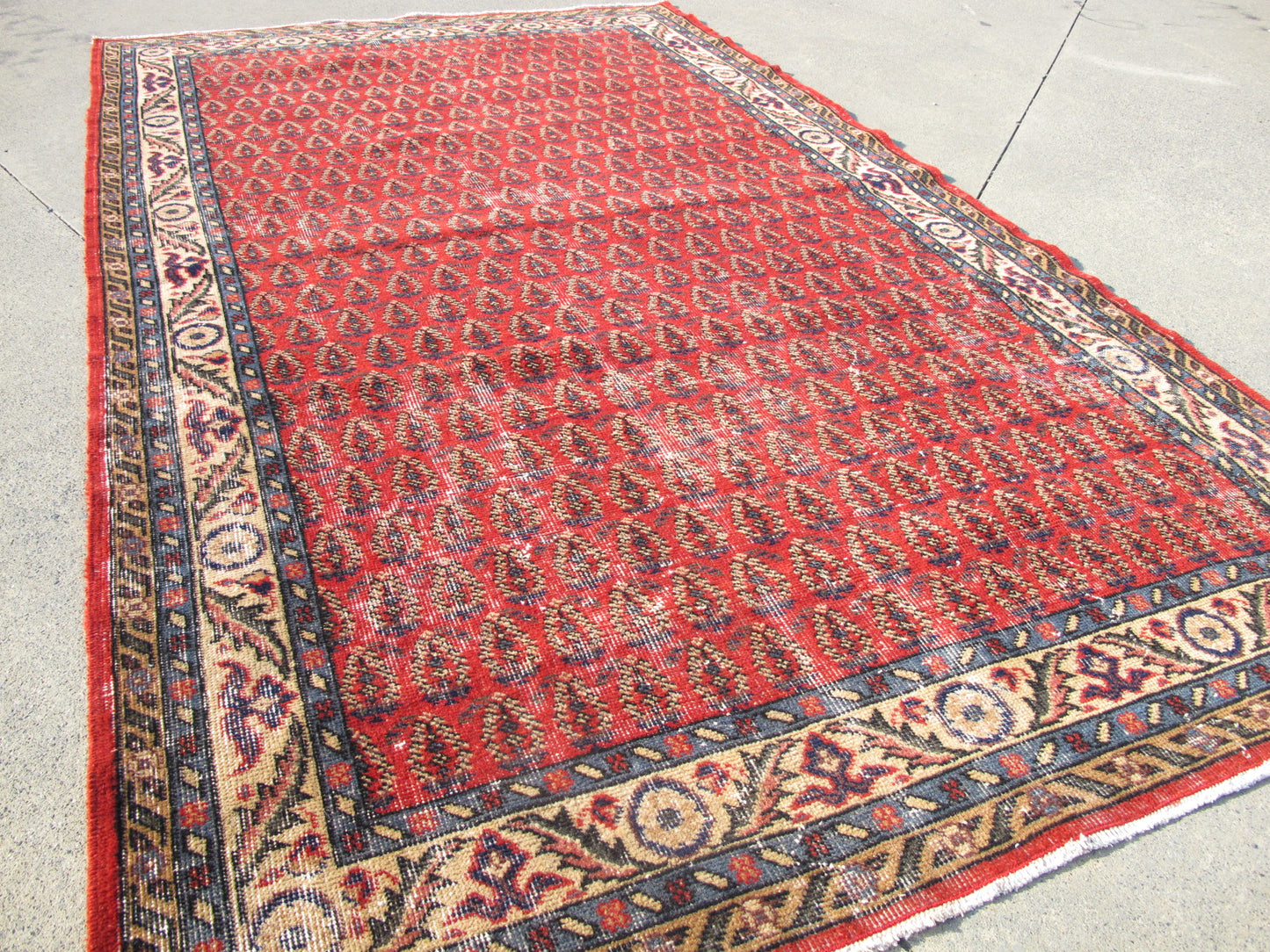 Antique Decor Hand Knotted Vintage Rug Distressed Persian Pattern Wool Area Rug Large Traditional Carpet