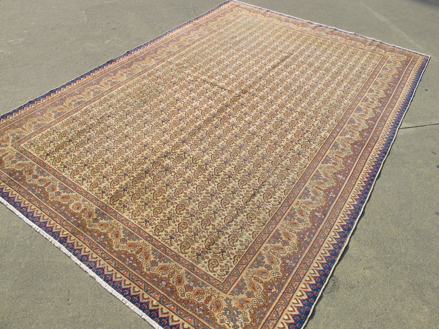 Semi-Antique Traditional Turkish Rug - Persian Floral - 6'2'' x 9'6'' (189x291cm) - 1940s
