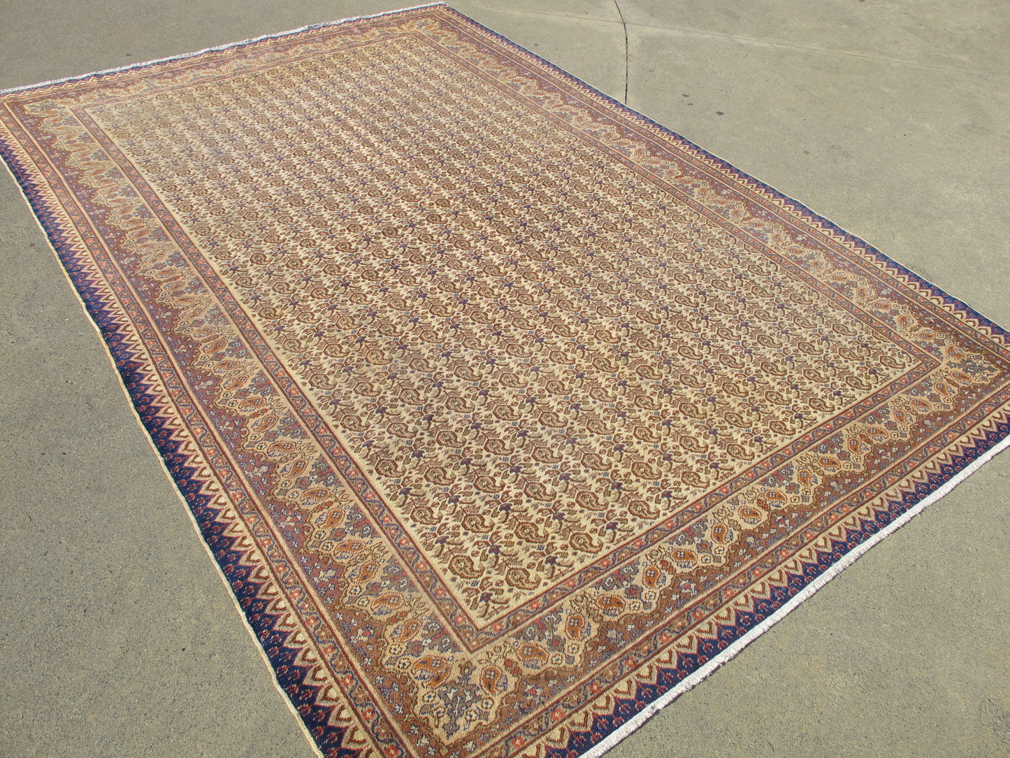 Semi-Antique Traditional Turkish Rug - Persian Floral - 6'2'' x 9'6'' (189x291cm) - 1940s
