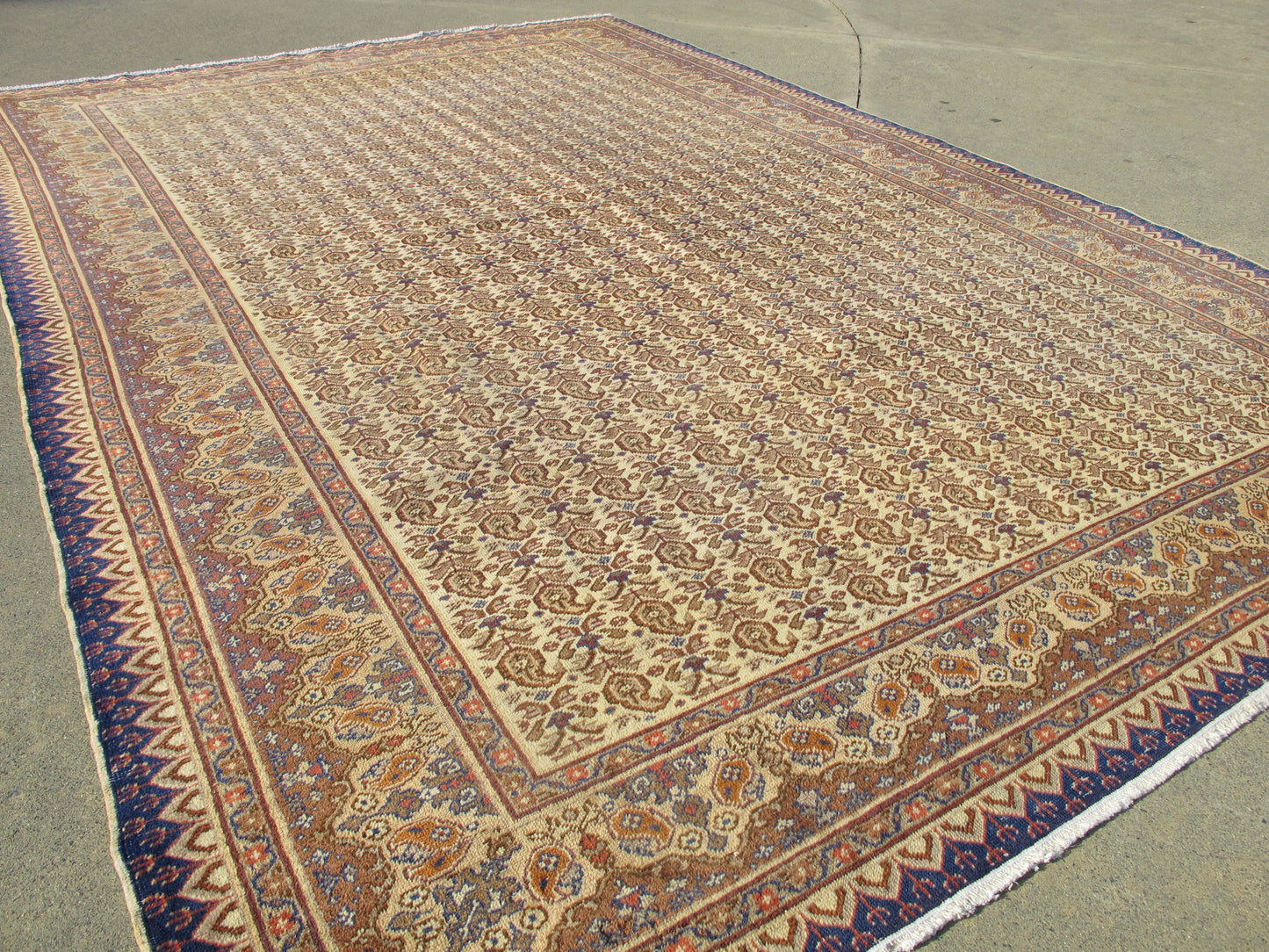 Semi-Antique Traditional Turkish Rug - Persian Floral - 6'2'' x 9'6'' (189x291cm) - 1940s