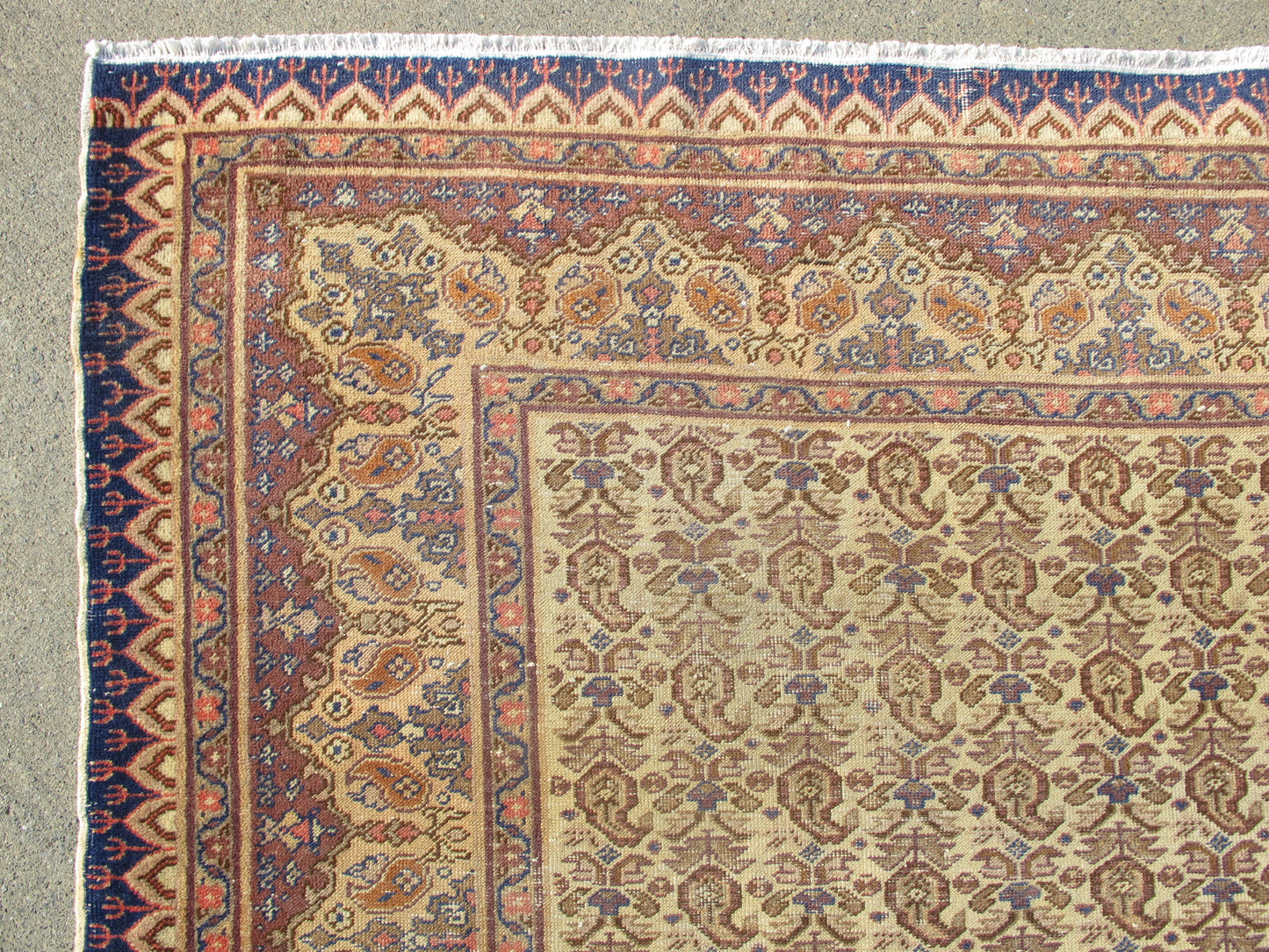 Semi-Antique Traditional Turkish Rug - Persian Floral - 6'2'' x 9'6'' (189x291cm) - 1940s