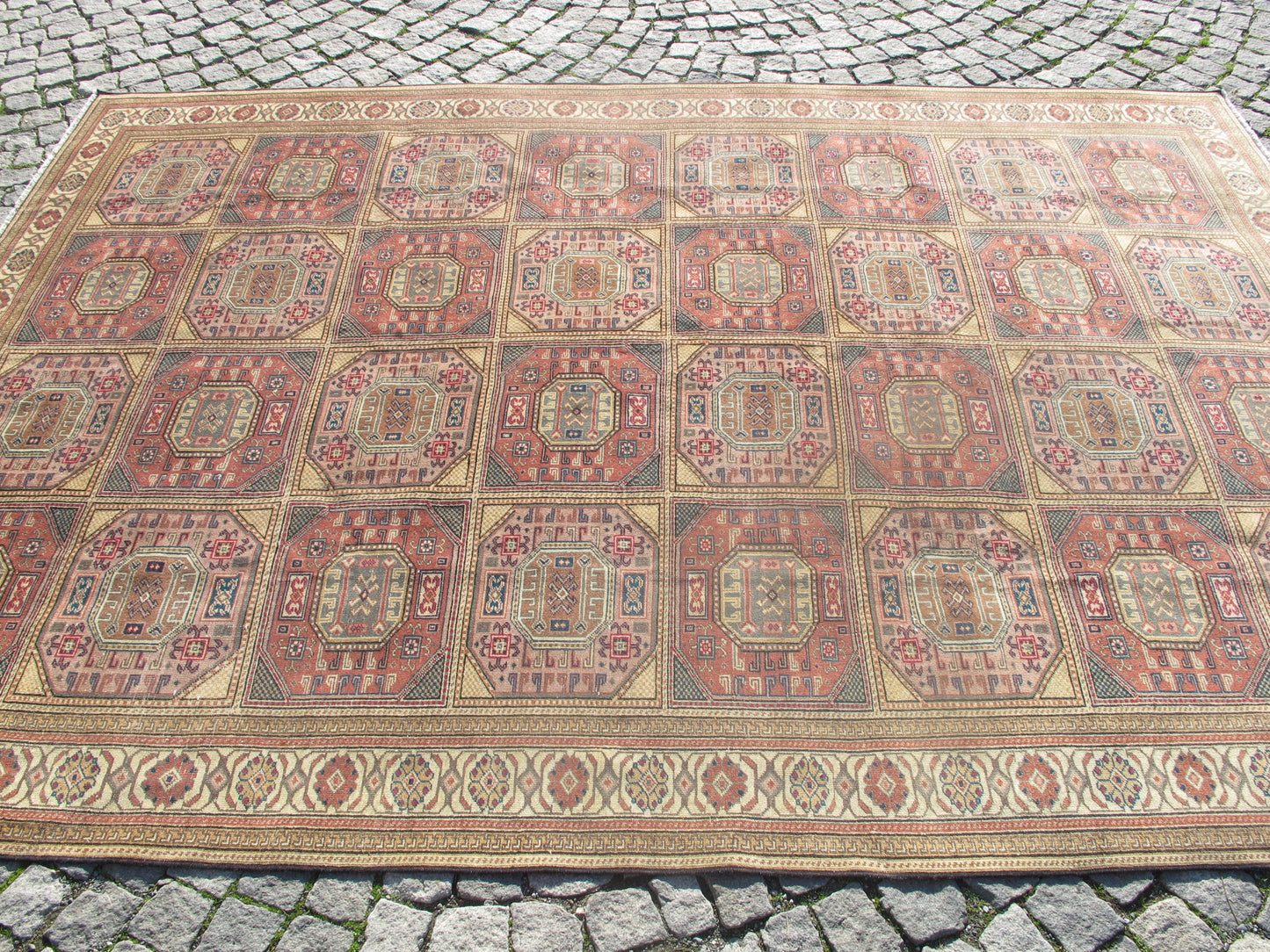 Vintage Oriental Wool Rug 6x9 Large Area Rug for Living Room,Traditional Turkish Carpet