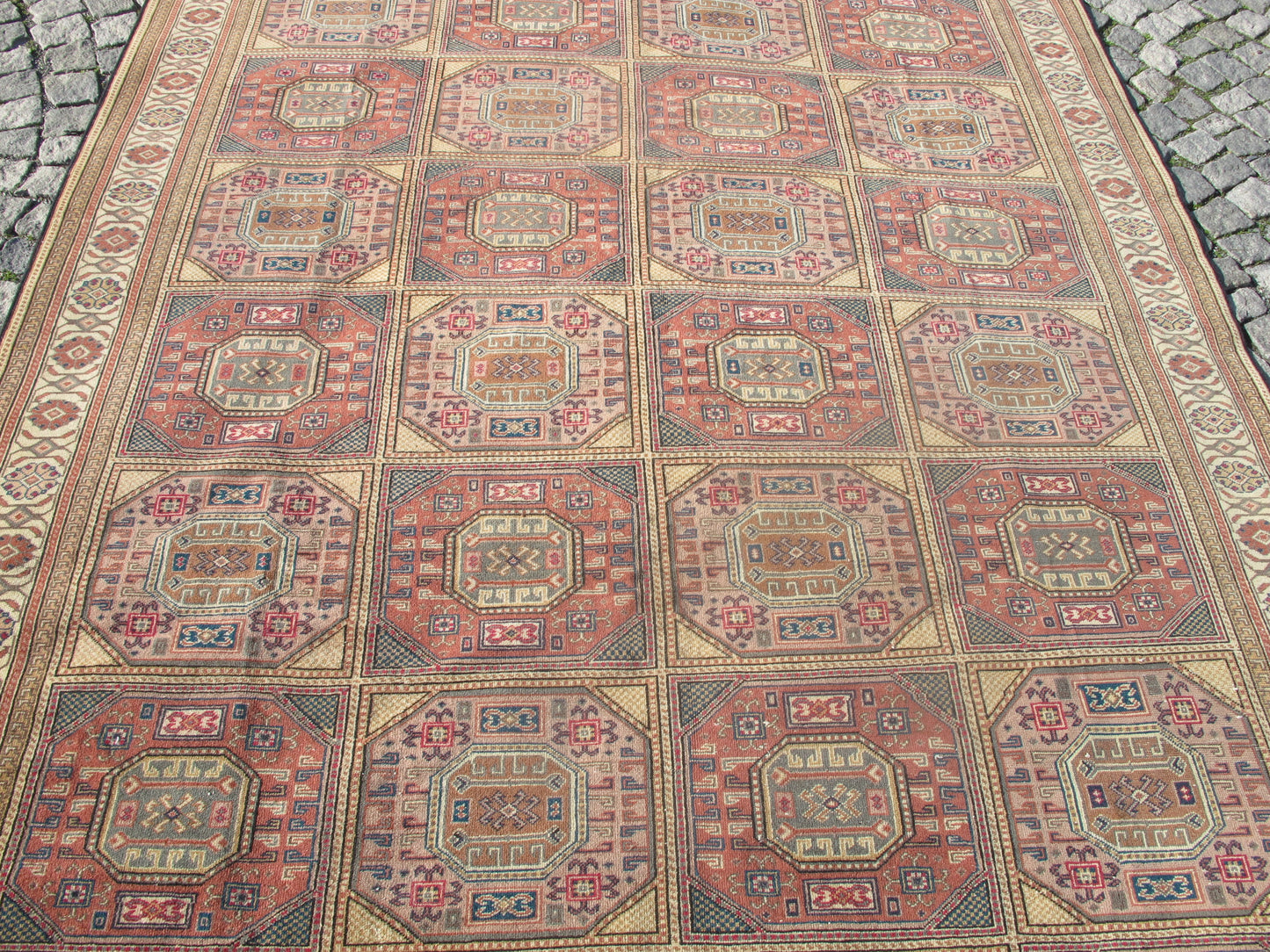Vintage Oriental Wool Rug 6x9 Large Area Rug for Living Room,Traditional Turkish Carpet