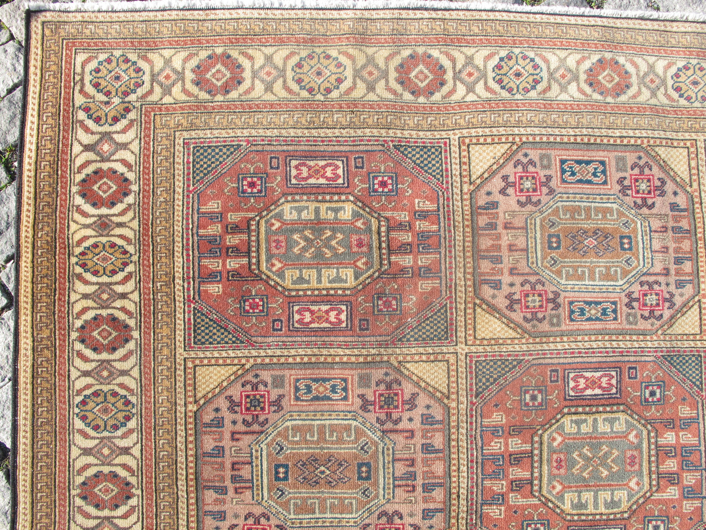 Vintage Oriental Wool Rug 6x9 Large Area Rug for Living Room,Traditional Turkish Carpet