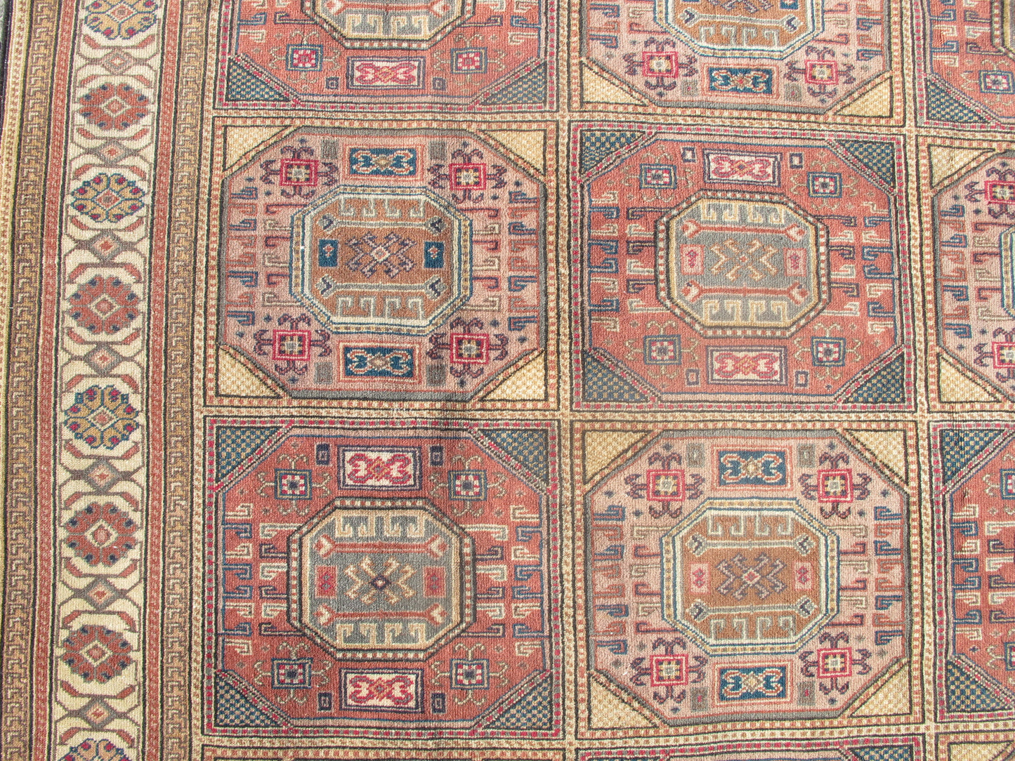 Vintage Oriental Wool Rug 6x9 Large Area Rug for Living Room,Traditional Turkish Carpet