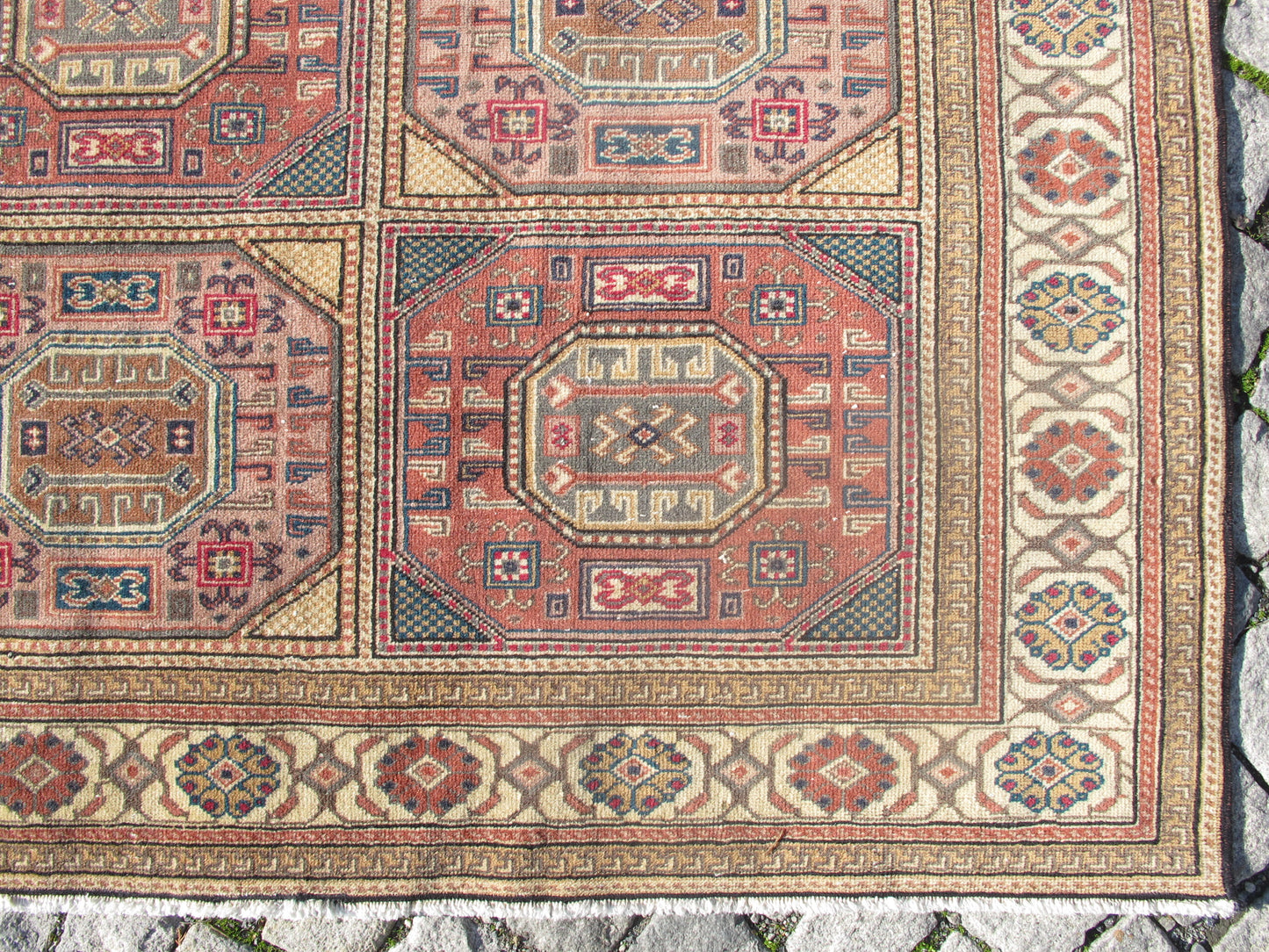 Vintage Oriental Wool Rug 6x9 Large Area Rug for Living Room,Traditional Turkish Carpet