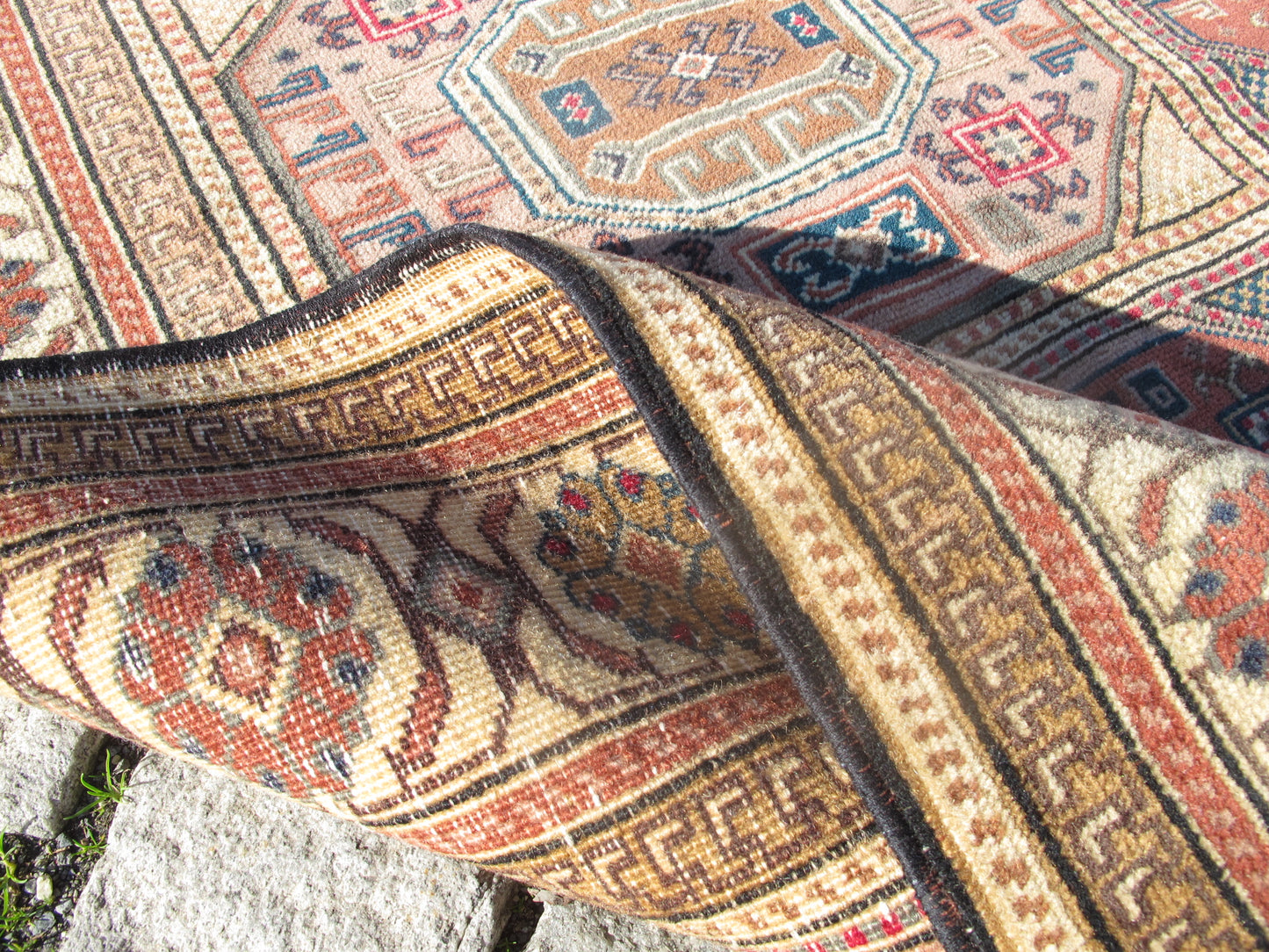 Vintage Oriental Wool Rug 6x9 Large Area Rug for Living Room,Traditional Turkish Carpet