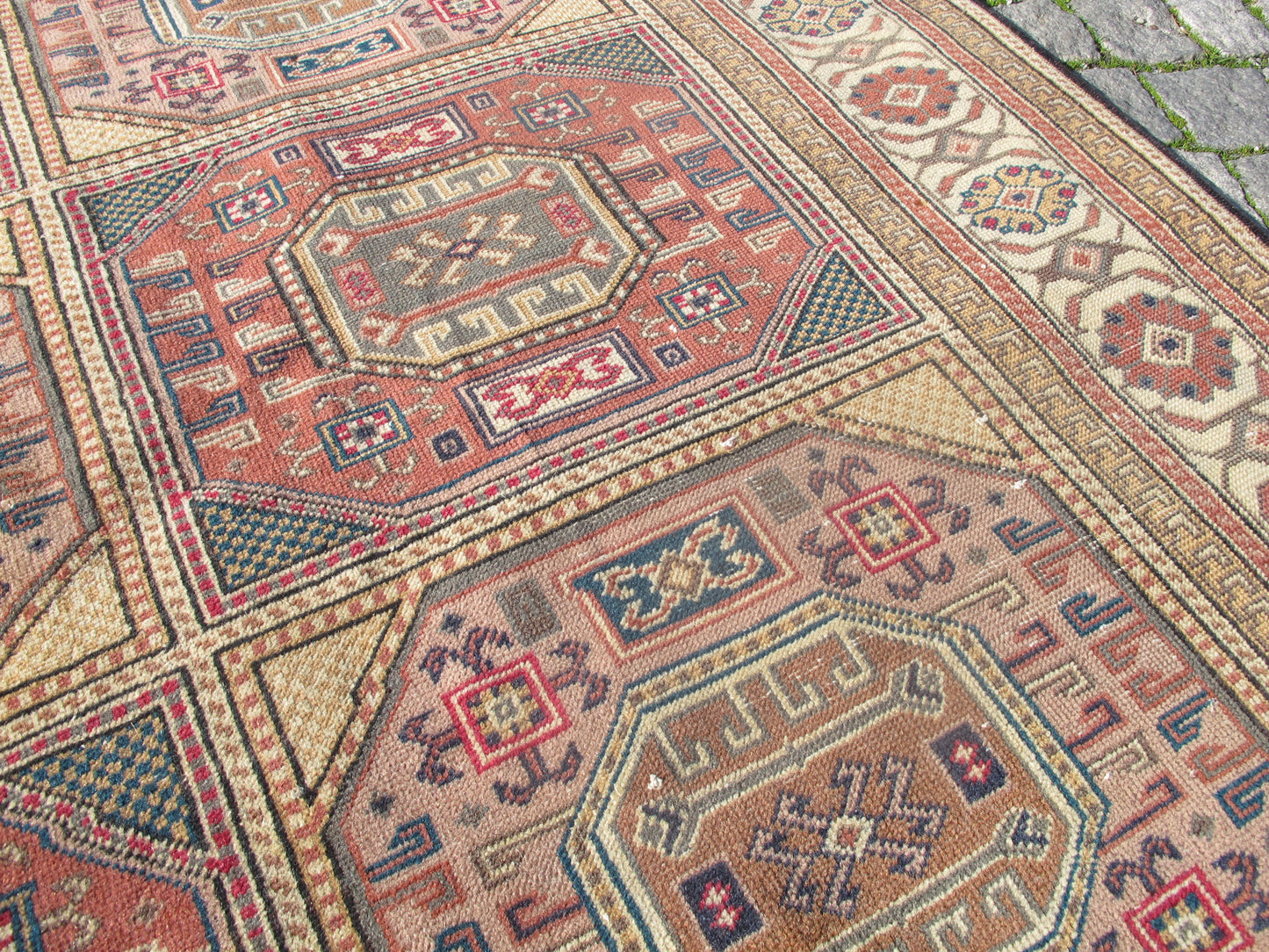 Vintage Oriental Wool Rug 6x9 Large Area Rug for Living Room,Traditional Turkish Carpet