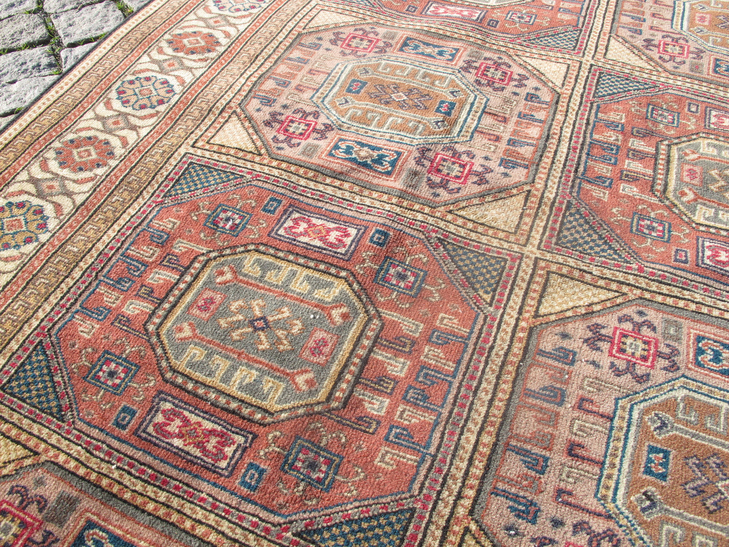 Vintage Oriental Wool Rug 6x9 Large Area Rug for Living Room,Traditional Turkish Carpet