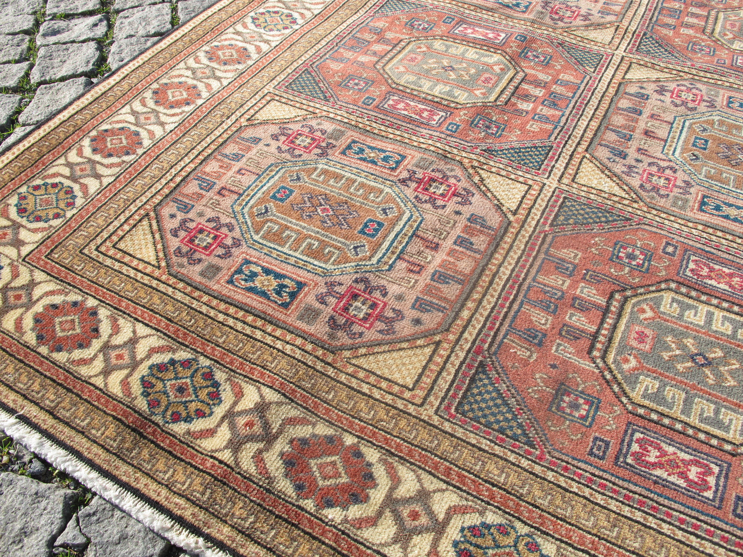 Vintage Oriental Wool Rug 6x9 Large Area Rug for Living Room,Traditional Turkish Carpet