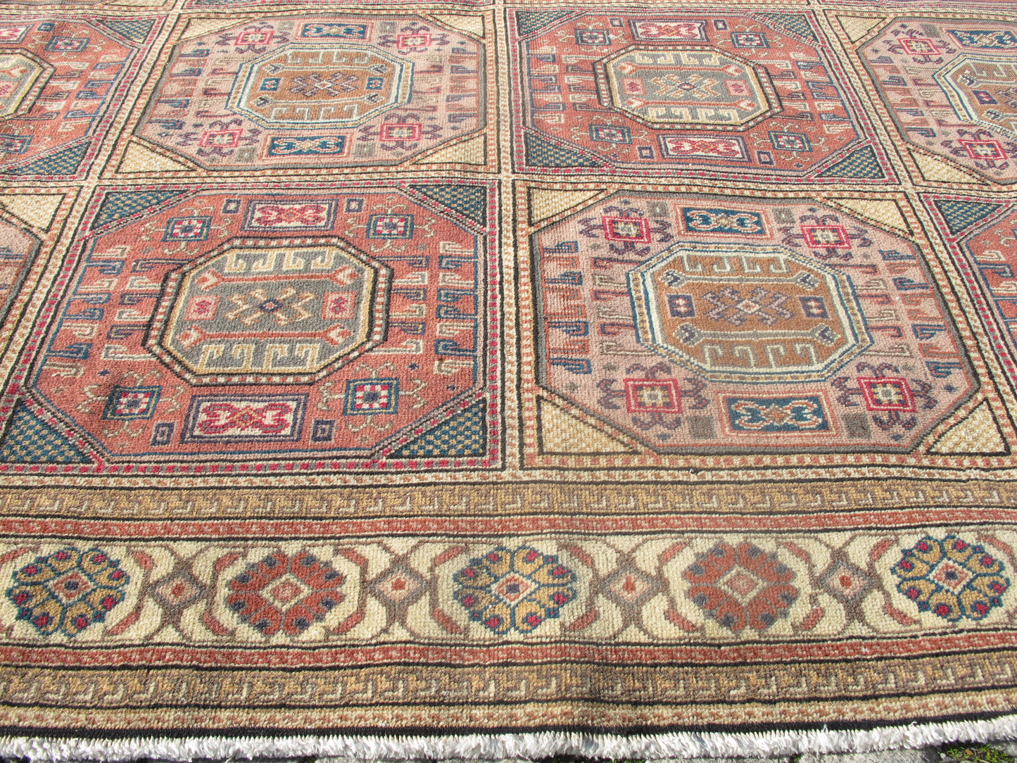 Vintage Oriental Wool Rug 6x9 Large Area Rug for Living Room,Traditional Turkish Carpet