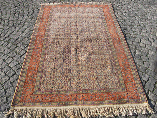 Hand Knotted Wool Area Rug Vintage Handmade Persian Floral Design Carpet 5 x 7 ft