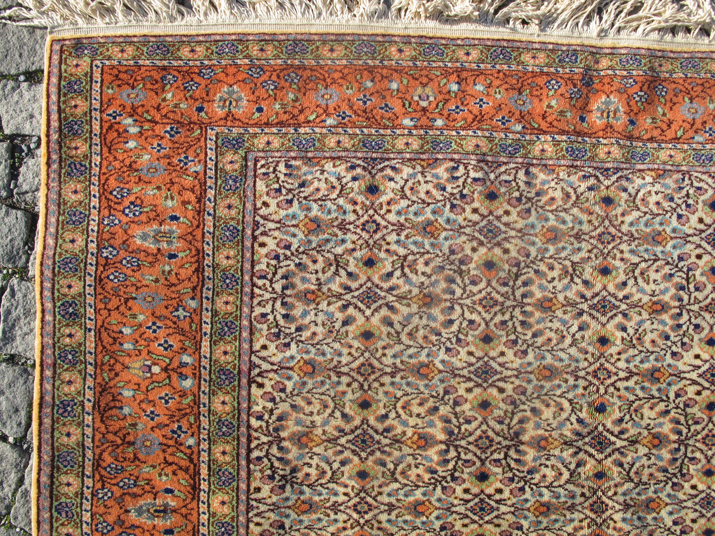 Hand Knotted Wool Area Rug Vintage Handmade Persian Floral Design Carpet 5 x 7 ft