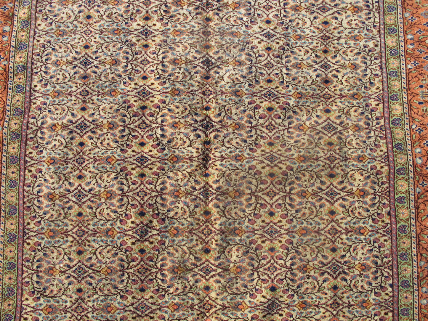 Hand Knotted Wool Area Rug Vintage Handmade Persian Floral Design Carpet 5 x 7 ft