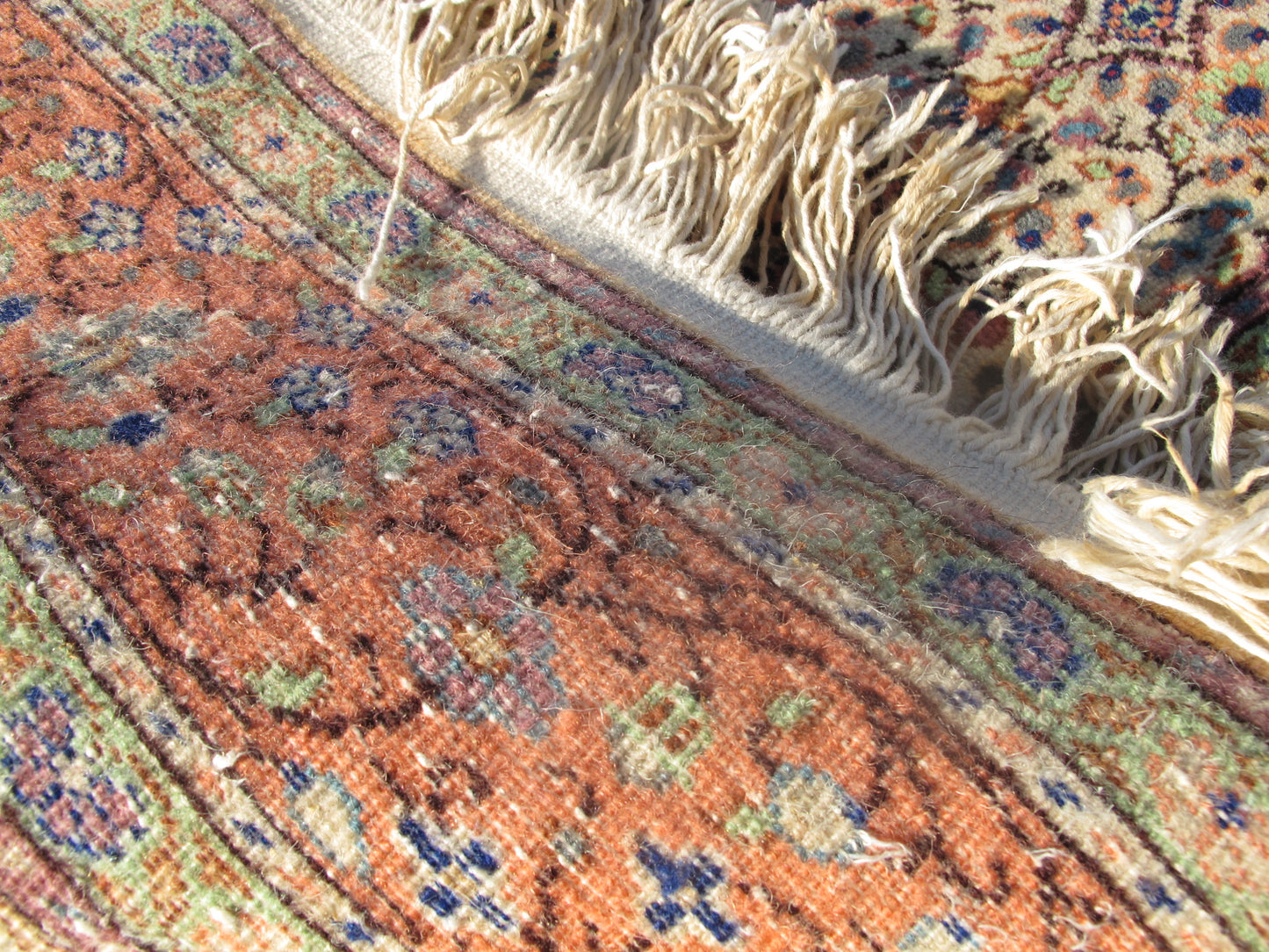 Hand Knotted Wool Area Rug Vintage Handmade Persian Floral Design Carpet 5 x 7 ft