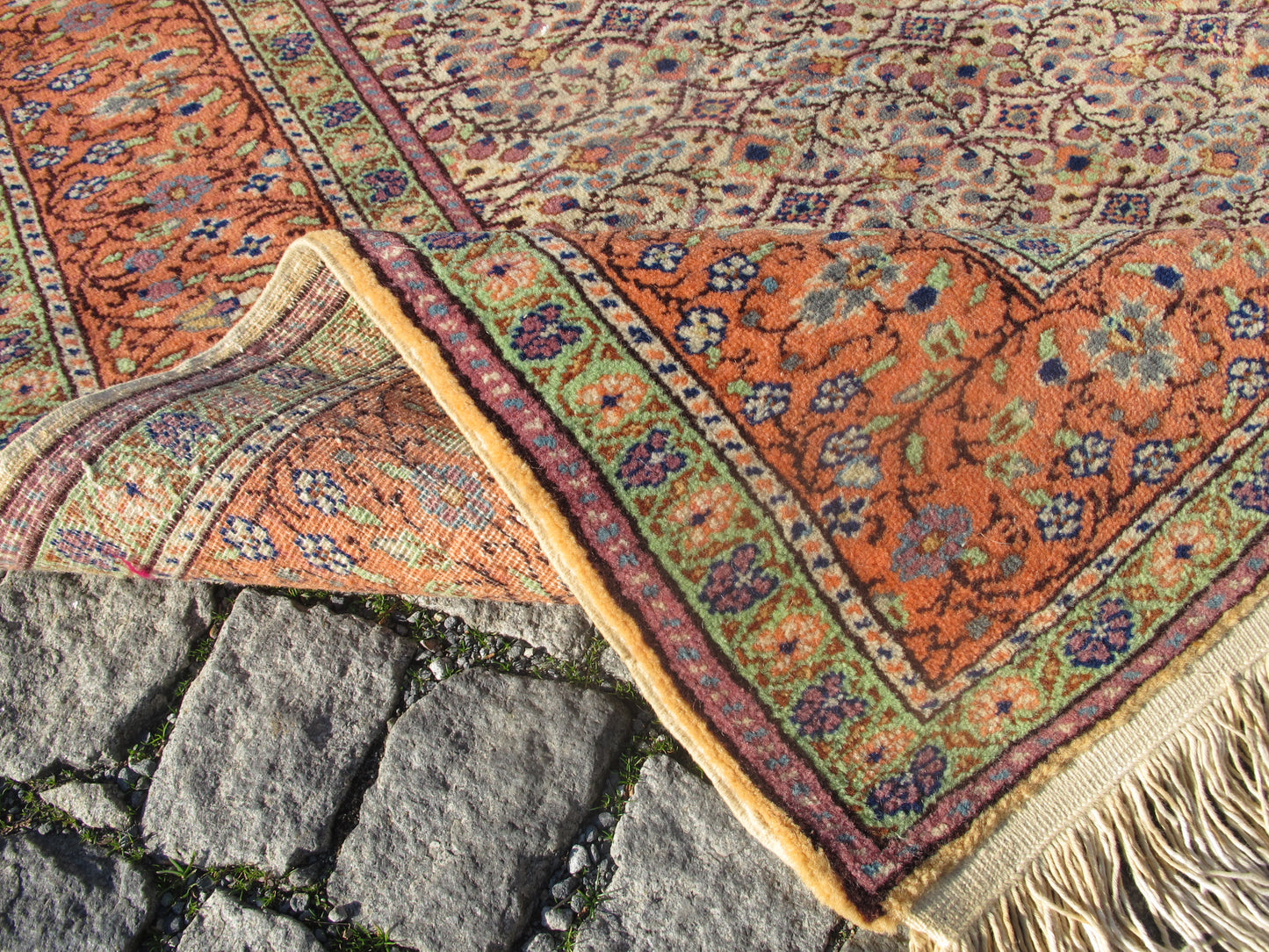 Hand Knotted Wool Area Rug Vintage Handmade Persian Floral Design Carpet 5 x 7 ft