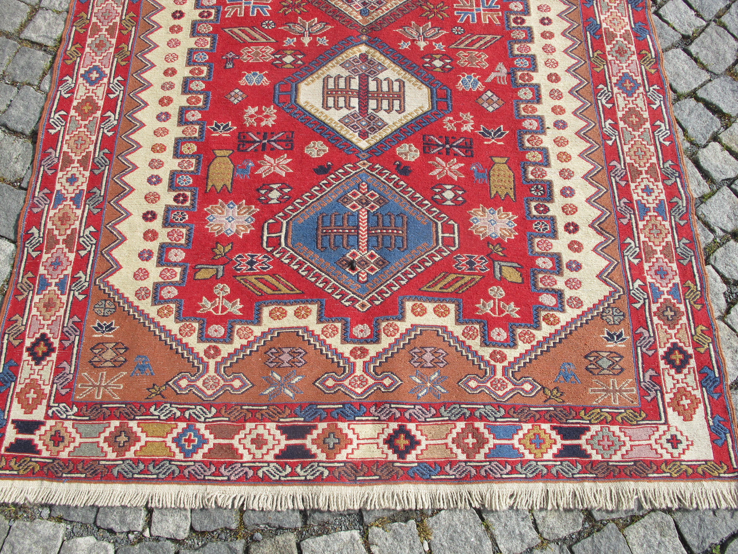 Caucasian Soumak Kilim Rug - Handwoven Wool - 3'11'' x 6'5'' (121x198cm)