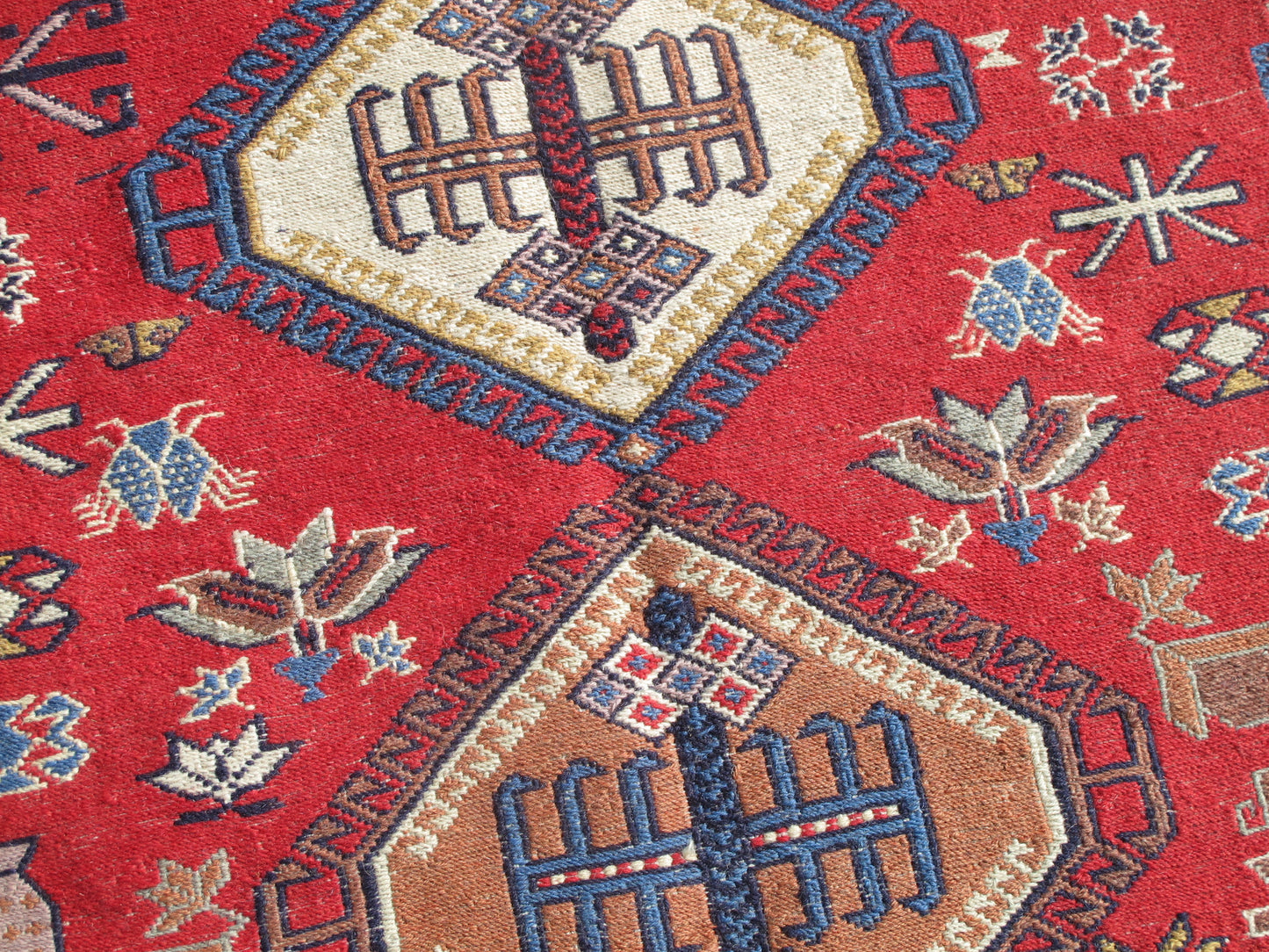 Caucasian Soumak Kilim Rug - Handwoven Wool - 3'11'' x 6'5'' (121x198cm)