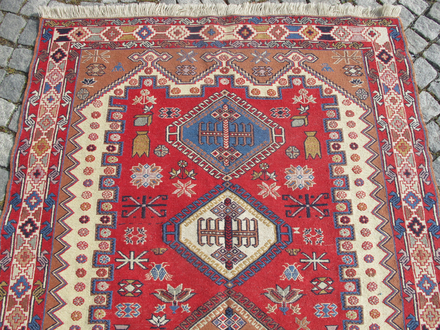 Caucasian Soumak Kilim Rug - Handwoven Wool - 3'11'' x 6'5'' (121x198cm)
