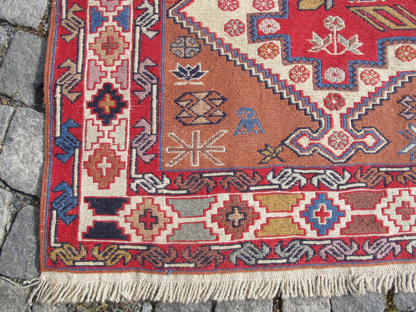 Caucasian Soumak Kilim Rug - Handwoven Wool - 3'11'' x 6'5'' (121x198cm)